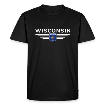 Wisconsin Fan Shirt – Nature & Pride - Men's Premium Organic T-Shirt - black - Front - Nico (187cm)