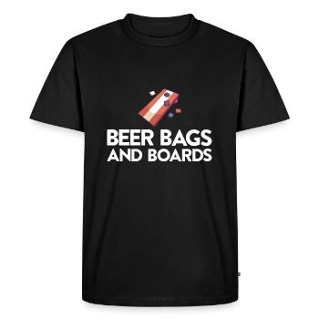 Jeu de Cornhole Tenue de trou de maïs avec Cornhole - T-shirt Premium bio Homme - noir - Devant - Nico (187cm)