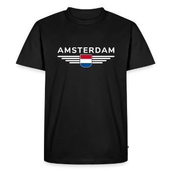 T-shirt Amsterdam Fan pour les amoureux de la Hollande - T-shirt Premium bio Homme - noir - Devant - Nico (187cm)