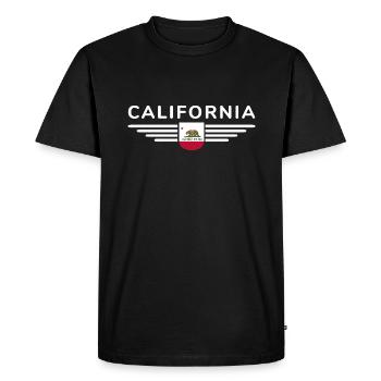 California Fan T-Shirt – Sun & Style - T-shirt Premium bio Homme - noir - Devant - Nico (187cm)