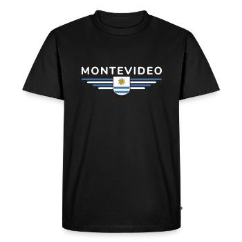 Montevideo Design – For Fans & Travelers - Men's Premium Organic T-Shirt - black - Front - Nico (187cm)