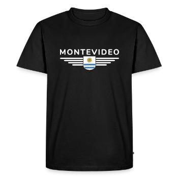 Montevideo Design – For Fans & Travelers - Men's Premium Organic T-Shirt - black - Front - Nico (187cm)