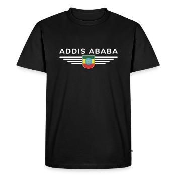 T-shirt Addis-Abeba – Style de la capitale - T-shirt Premium bio Homme - noir - Devant - Nico (187cm)