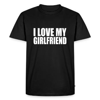 I love my girlfriend - T-shirt Premium bio Homme - noir - Devant - Nico (187cm)