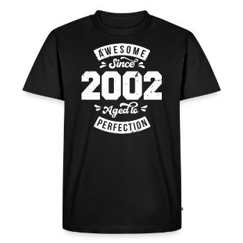 Millésime 2002 anniversaire - rétro 2002 - T-shirt Premium bio Homme - noir - Devant - Nico (187cm)