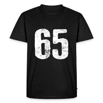65 NombreVintage - T-shirt Premium bio Homme - noir - Devant - Nico (187cm)