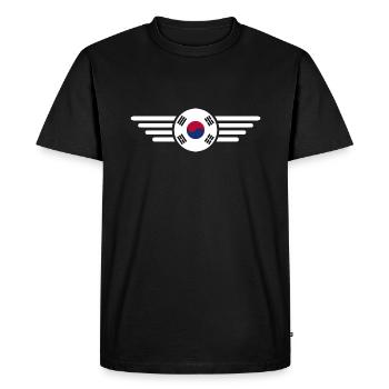 J’aime la Corée du Sud, T-shirt design de style élégance - T-shirt Premium bio Homme - noir - Devant - Nico (187cm)