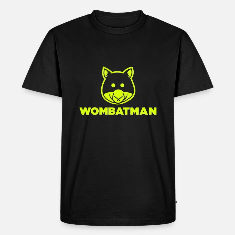 Wombatman - Männer Premium Bio T-Shirt - Schwarz