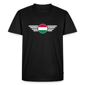 Hungary Style Design T-Shirt - Men's Premium Organic T-Shirt - black - Front - Nico (187cm)