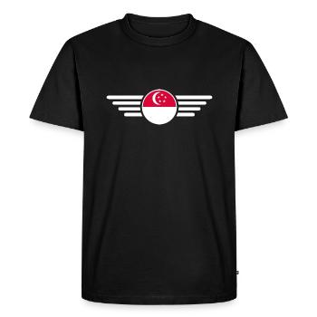 Singapore Style Design T-Shirt - Men's Premium Organic T-Shirt - black - Front - Nico (187cm)