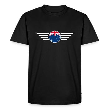 Australia Style Design T-Shirt - Men's Premium Organic T-Shirt - black - Front - Nico (187cm)