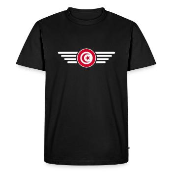 I Love Tunisia, Elegance Style Design T-Shirt - Men's Premium Organic T-Shirt - black - Front - Nico (187cm)