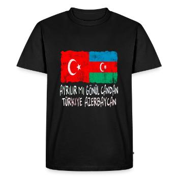Türkiye Azerbaycan - T-shirt Premium bio Homme - noir - Devant - Nico (187cm)