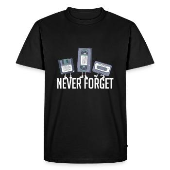 Never Forget 80s 90s Retro Technology Floppy - Men's Premium Organic T-Shirt - black - Front - Nico (187cm)