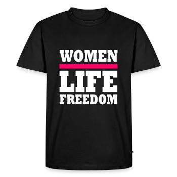 Women life freedom iran - Men's Premium Organic T-Shirt - black - Front - Nico (187cm)