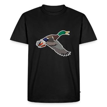 Mallard motif - Men's Premium Organic T-Shirt - black - Front - Nico (187cm)