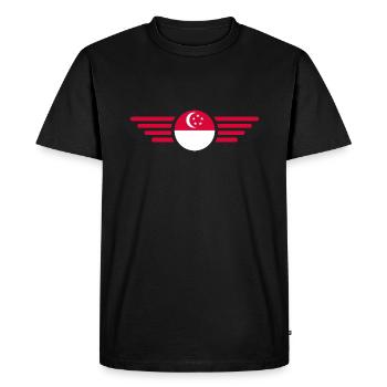 Singapour - T-shirt Premium bio Homme - noir - Devant - Nico (187cm)