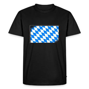 Drapeau de la Bavière aspect utilisé Drapeau bavarois Vintage - T-shirt Premium bio Homme - noir - Devant - Nico (187cm)