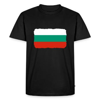 Drapeau bulgare Drapeau bulgare Sables d’or - T-shirt Premium bio Homme - noir - Devant - Nico (187cm)