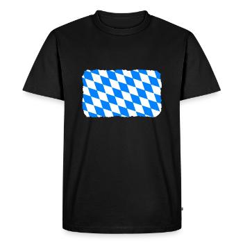 Drapeau de la Bavière aspect utilisé Drapeau bavarois Vintage - T-shirt Premium bio Homme - noir - Devant - Nico (187cm)