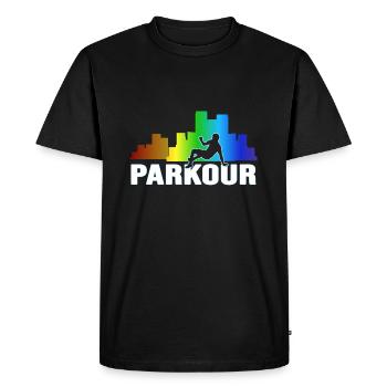 Freerunning Parkour Walljump - T-shirt Premium bio Homme - noir - Devant - Nico (187cm)