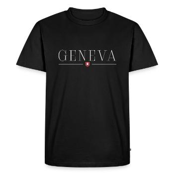 T-shirt élégance Genève - T-shirt Premium bio Homme - noir - Devant - Nico (187cm)