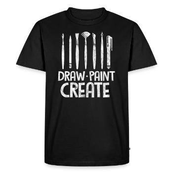 painting - Men's Premium Organic T-Shirt - black - Front - Nico (187cm)