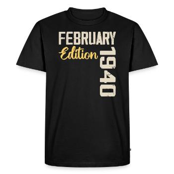 Février 1940 Anniversaire Février 1940 Rétro - T-shirt Premium bio Homme - noir - Devant - Nico (187cm)