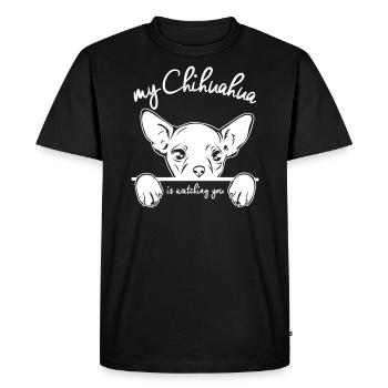 CHIHUAHUA vous regarde - T-shirt Premium bio Homme - noir - Devant - Nico (187cm)