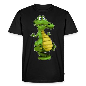 Yoga crocodile gift idea - Men's Premium Organic T-Shirt - black - Front - Nico (187cm)