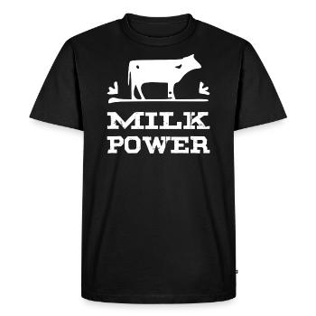 Milk Power white - Men's Premium Organic T-Shirt - black - Front - Nico (187cm)