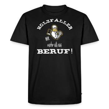 Bûcheron plus qu'un travail! blanc / jaune - T-shirt Premium bio Homme - noir - Devant - Nico (187cm)