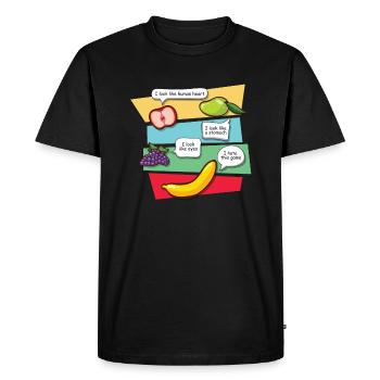 Funny fruits - Men's Premium Organic T-Shirt - black - Front - Nico (187cm)