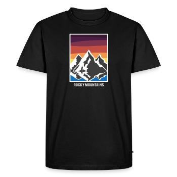 Rocky Mountains lover of mountains gift - Men's Premium Organic T-Shirt - black - Front - Nico (187cm)