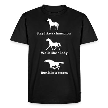 Chevaux - T-shirt Premium bio Homme - noir - Devant - Nico (187cm)