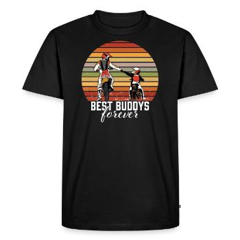 Meilleur buddys Forever homme jour motocross père papa - T-shirt Premium bio Homme - noir - Devant - Nico (187cm)
