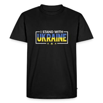 I stand with Ukraine Solidarity with Ukraine - Men's Premium Organic T-Shirt - black - Front - Nico (187cm)