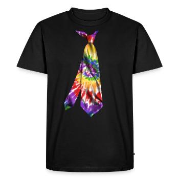 T-Shirt bunte Krawatte Krawatte Farbstoff Textur Geschenkidee - Männer Premium Bio T-Shirt - Schwarz - Vorne - Nico (187cm)