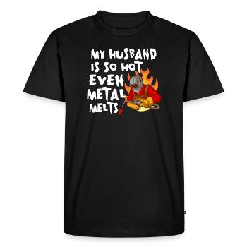 Welder Wife Funny Funny Welding Girlfriend Gift - Men's Premium Organic T-Shirt - black - Front - Nico (187cm)