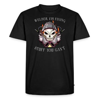 Welder Wife Funny Funny Welding Girlfriend Gift - Men's Premium Organic T-Shirt - black - Front - Nico (187cm)