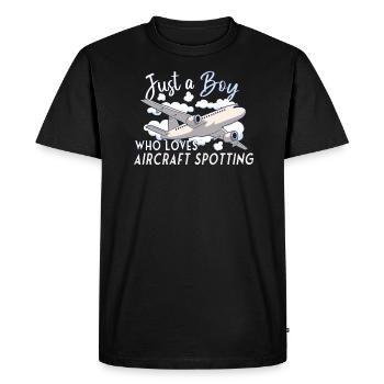 Plane Aircraft Spotting Airplane Aircraft Spotter - Men's Premium Organic T-Shirt - black - Front - Nico (187cm)