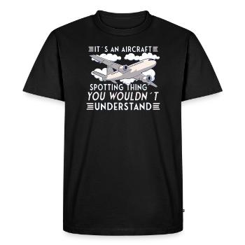 Aircraft Spotting Airplane Aircraft Spotter - Men's Premium Organic T-Shirt - black - Front - Nico (187cm)