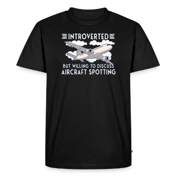 Aircraft Spotting Airplane Aircraft Spotter - Men's Premium Organic T-Shirt - black - Front - Nico (187cm)