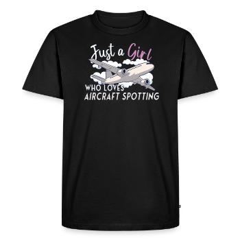 Aircraft Spotting Airplane Aircraft Spotter - Men's Premium Organic T-Shirt - black - Front - Nico (187cm)