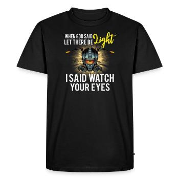 Welder Funny Funny Welding Gift - Men's Premium Organic T-Shirt - black - Front - Nico (187cm)