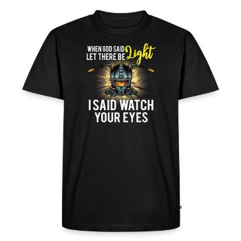 Welder Funny Funny Welding Gift - Men's Premium Organic T-Shirt - black - Front - Nico (187cm)