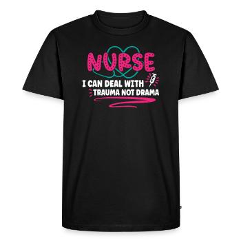 Infirmière Infirmière Infirmière Clinique Paramédicale - T-shirt Premium bio Homme - noir - Devant - Nico (187cm)