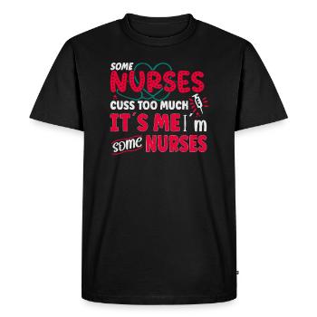 Infirmière Infirmière Infirmière Clinique Paramédicale - T-shirt Premium bio Homme - noir - Devant - Nico (187cm)