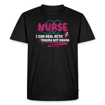 Infirmière Infirmière Infirmière Clinique Paramédicale - T-shirt Premium bio Homme - noir - Devant - Nico (187cm)