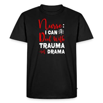 Infirmière Infirmière Infirmière Clinique Paramédicale - T-shirt Premium bio Homme - noir - Devant - Nico (187cm)